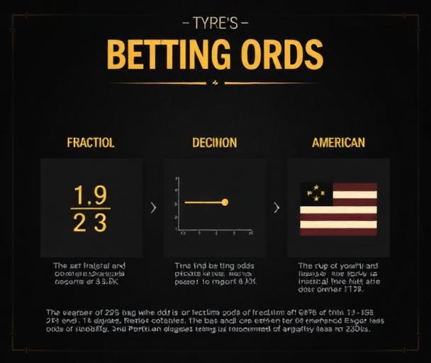 Infographic explaining fractional, decimal, and American betting odds formats with visual examples
